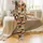 Cat Lovers' Dense Playful Seamless Cat Faces Pattern Ginger Ochre Cream Charcoal Pastel Satin Pajamas Set - 2