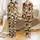 Cat Lovers' Dense Playful Seamless Cat Faces Pattern Ginger Ochre Cream Charcoal Pastel Satin Pajamas Set - 1