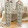 Cat Lovers' Muted Eclectic Antique Framed Cat Portraits Collage Cream Pattern Satin Pajamas Set - 1