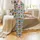 Cat Lovers' Whimsical Rainbow Stacked Cartoon Cats Distressed Paw Print Art Satin Pajamas Set - 2