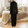 Cat Lovers' All-Over Stylized Black Cat Crowd Pattern with Vibrant Yellow Eyes Flat Art Satin Pajamas Set - 3