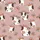 Cow Lovers' Whimsical Illustrative Holstein Cow Faces & Muted Floral Pattern on Soft Dusty Rose Satin Pajamas Set - 4