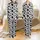 Modern Style Lovers' Illustrative Black White Organic Spot Cowhide Pattern Satin Pajamas Set - 1