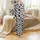 Modern Style Lovers' Illustrative Black White Organic Spot Cowhide Pattern Satin Pajamas Set - 2