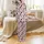 Kawaii Lovers' Whimsical Pastel Pink Cartoon Cow Face Heart Spot All-Over Print Satin Pajamas Set - 3