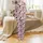 Kawaii Lovers' Whimsical Pastel Pink Cartoon Cow Face Heart Spot All-Over Print Satin Pajamas Set - 2