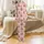 Holiday Lover's Pastel Pink Critters with Santa Hats, Gift Boxes & Candy Canes Fabric Print Satin Pajamas Set - 2