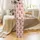 Holiday Lover's Pastel Pink Critters with Santa Hats, Gift Boxes & Candy Canes Fabric Print Satin Pajamas Set - 3