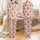 Holiday Lover's Pastel Pink Critters with Santa Hats, Gift Boxes & Candy Canes Fabric Print Satin Pajamas Set - 1