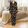Cow Lovers' Whimsical Brown Tan Cows Red Bows Sassy White Text Black Seamless Pattern Satin Pajamas Set - 2
