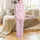 Pink Western Enthusiasts' Playful Pink & Hot Pink Cowgirl Boot Cactus Star Pattern Satin Pajamas Set - 3