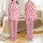 Cowgirl Chic Fans' Blush Pink Fuchsia Stylized Scattered Cowboy Boots Heart Badge Pattern Satin Pajamas Set - 1