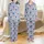 Cute Animal Lovers' Whimsical Cartoon Cow Seamless Repeat Light Periwinkle Blue Pink Bows Black Spots Luck Pattern Satin Pajamas Set - 1