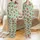 Whimsical Animal Lovers' Pastel Mint Green Highland Cow Golden Sunflower Rustic Repeat Design Satin Pajamas Set - 1