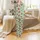 Whimsical Animal Lovers' Pastel Mint Green Highland Cow Golden Sunflower Rustic Repeat Design Satin Pajamas Set - 2