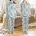 Capybara Lovers' Whimsical Cartoon Capybara Christmas Ice Skating Light Blue Seamless Pattern Satin Pajamas Set - 1