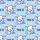 Unique Art Aficionados' Whimsical Engraving Bull & Toilet Repeating Pattern, Light Blue Dark Blue 'THIS IS' Text Satin Pajamas Set - 4