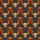 Animal Lovers' Detailed Illustrative Baby Highland Calf Burnt Orange Red-Brown Tan Fur Repeating Pattern on Dark Heather Grey Satin Pajamas Set - 4