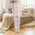 Puppy Lovers' Whimsical White Candy Pink Thin Stripe Cartoon Puppies Red Neckerchiefs Blue Thoughts Pattern Satin Pajamas Set - 2