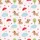 Puppy Lovers' Whimsical White Candy Pink Thin Stripe Cartoon Puppies Red Neckerchiefs Blue Thoughts Pattern Satin Pajamas Set - 4