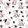 Whimsical Animal Lovers' Pure White Seamless Cute Cartoon Cow Pink Bows Rosy Cheeks & Hearts Jet Black Cowhide Pattern Satin Pajamas Set - 4