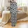 Modern Art Lovers' High-Contrast Monochrome Abstract Organic Pattern with Playful Cross Details Satin Pajamas Set - 3