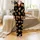 Highland Cow Lovers' Whimsical Scattered Baby Highland Cows Golden Brown Reddish-Brown Leopard Print Bows Black Background Satin Pajamas Set - 2