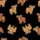 Highland Cow Lovers' Whimsical Scattered Baby Highland Cows Golden Brown Reddish-Brown Leopard Print Bows Black Background Satin Pajamas Set - 4