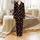Determined Individuals' Flat Cartoon Bulls Pattern Dark Reddish-Brown & Black 'Come on! Fight!' Text Satin Pajamas Set - 2