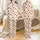 Garden Enthusiasts' Whimsical Strawberry Carrot Floral Flat Graphic Seamless Pattern in Red, Orange, Pink, Green on Cream Satin Pajamas Set - 1
