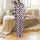 Modern Style Enthusiasts Playful White Black Bubblegum Pink Organic Cow Spot Amorphous Pattern Satin Pajamas Set - 3