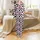 Modern Style Enthusiasts Playful White Black Bubblegum Pink Organic Cow Spot Amorphous Pattern Satin Pajamas Set - 2