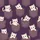 Cat Lovers' Adorable Plum Purple Mauve Kitten Denim Pocket Seamless Pattern Satin Pajamas Set - 4