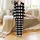 Cat Lovers' Adorable Black Winking Cat Face Seamless Pattern White Outline Pink Blush Satin Pajamas Set - 2