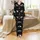 Animal Lovers' Whimsical Black White Highland Cow Flower Crown Wildflower Repeating Pattern Satin Pajamas Set - 2