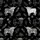 Animal Lovers' Whimsical Black White Highland Cow Flower Crown Wildflower Repeating Pattern Satin Pajamas Set - 4