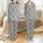 Highland Cow Lovers' Rustic Whimsical Black Line Art Shaggy Cows & Wildflowers Seamless Pattern Heather Grey Satin Pajamas Set - 1