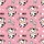 Cute Apparel Lovers' Cheerful Cartoon Baby Cow Pink Bow All-Over Pattern on Bubblegum Pink with 'I <3 MILK' Text Satin Pajamas Set - 4