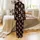 Whimsical Animal Fans' Black Illustrative Highland Cow Red Heart Sunglasses Lollipop Pattern Satin Pajamas Set - 3