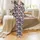 Moo! Script & Cartoon Cow Faces: Playful Black & Pink Spot Hand-Drawn Design Satin Pajamas Set - 2