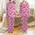 Sweet Style Adorers' Soft Bubblegum Pink All-Over Fuchsia Abstract Strawberry Cow Illustrative Pattern Satin Pajamas Set - 1