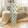 Highland Cow Lovers' Whimsical Fluffy Cows, Bright Sunflower Crowns, & Butterflies Light Cyan Pattern Satin Pajamas Set - 3
