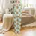Highland Cow Lovers' Whimsical Fluffy Cows, Bright Sunflower Crowns, & Butterflies Light Cyan Pattern Satin Pajamas Set - 2