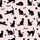 Cat Lovers' Playful Black Cat Silhouettes, Hearts, Flowers, and Script Pattern on Pastel Pink Satin Pajamas Set - 4