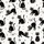 Cat Lovers' Whimsical Black Cartoon Cats Pink Bows Off-White Seamless Floral Dot Pattern Satin Pajamas Set - 4