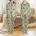 Animal Lovers' Whimsical Fluffy Highland Cow Yellow Sunflower Repeating Pattern Mint Green Satin Pajamas Set - 1