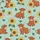 Animal Lovers' Whimsical Fluffy Highland Cow Yellow Sunflower Repeating Pattern Mint Green Satin Pajamas Set - 4