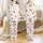 Whimsical Animal Lovers' Watercolor Highland Cow Wildflower Reddish-Brown Lavender Pattern Satin Pajamas Set - 1
