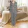 Abstract Style Seekers' High-Contrast Black White Irregular Organic Blob Pattern Satin Pajamas Set - 2