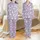 Cat Lovers' Light Lavender Purple Whimsical Cartoon Cat Pattern with White Felines, Yarn Balls & Paw Prints Satin Pajamas Set - 1